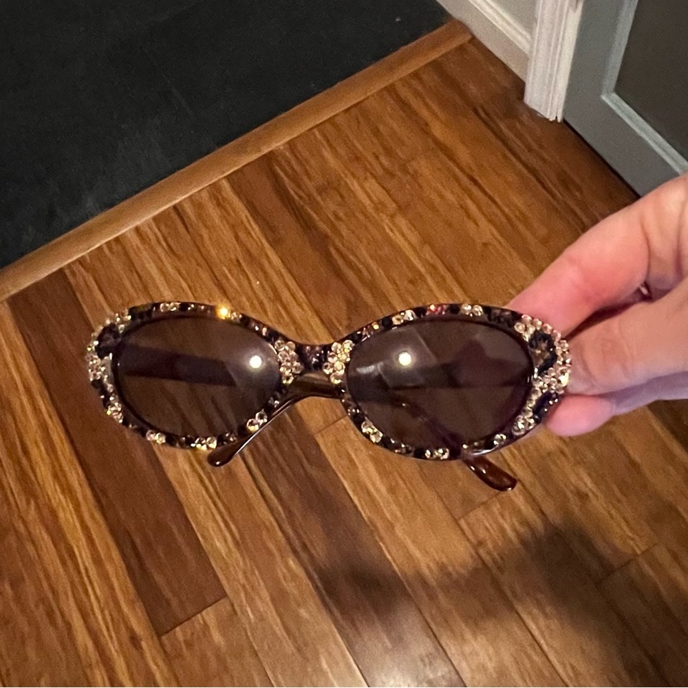 Sunglasses made with Swarovski crystals.